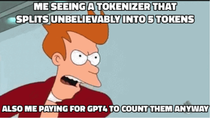 Meme about BPE tokenization