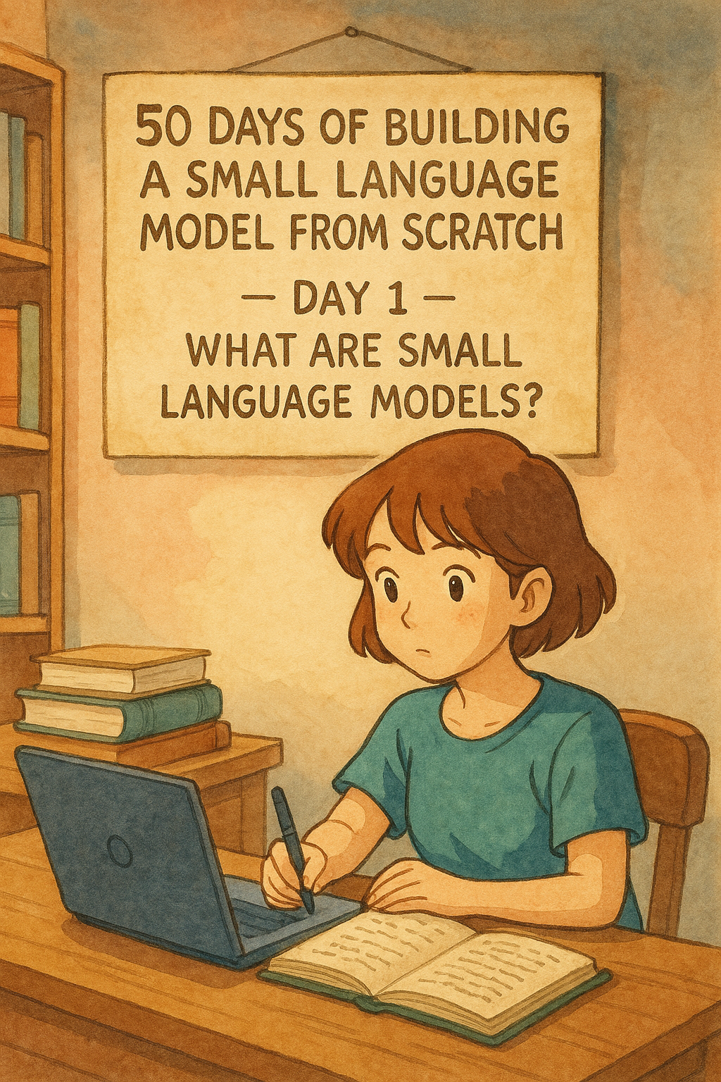 Artwork for Day 1 of building a small language model
